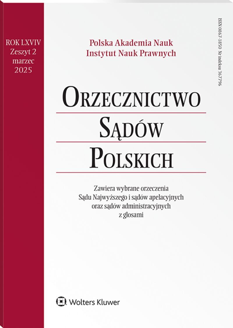 Orzecznictwo Sądów Polskich - Nr 2/2025