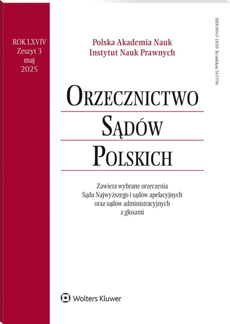 Orzecznictwo Sądów Polskich - Nr 3/2025