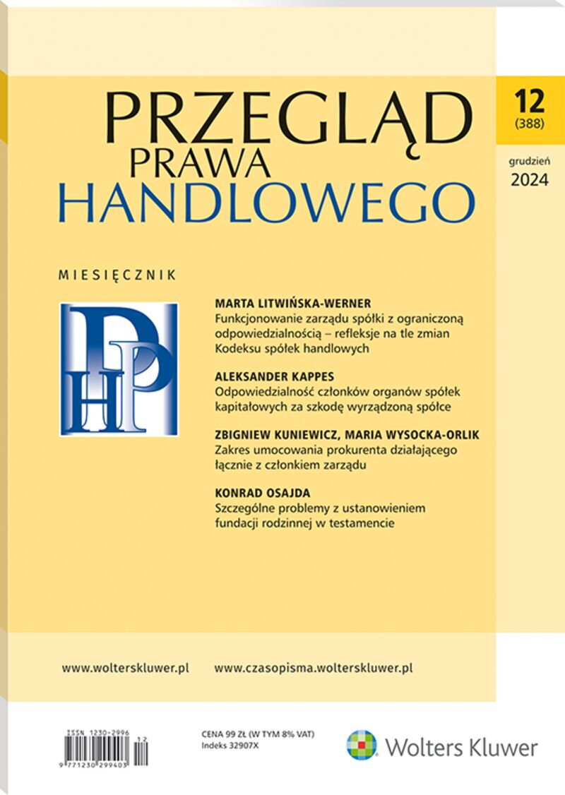 Przegląd Prawa Handlowego - Nr 12/2024 388