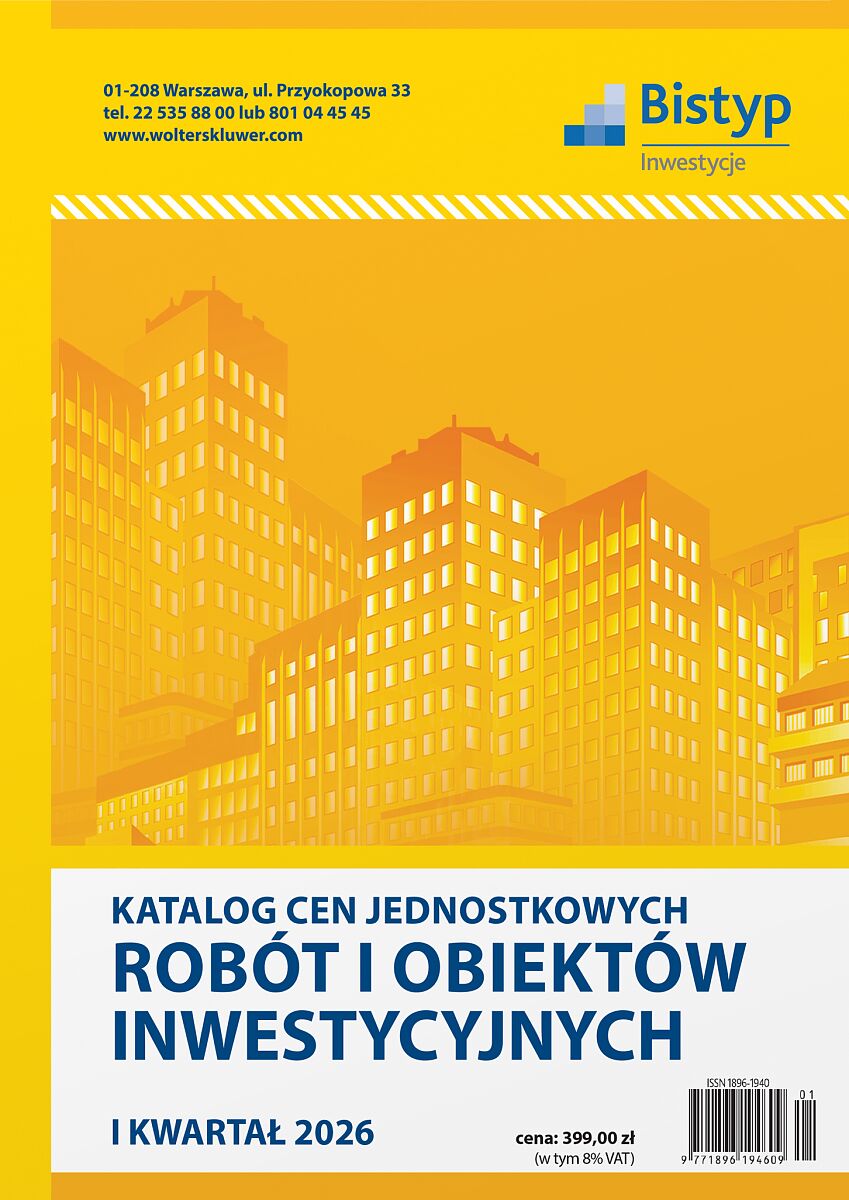 Katalog cen jednostkowych robót i obiektów INWESTYCYJNYCH - I kwartał 2026 r.