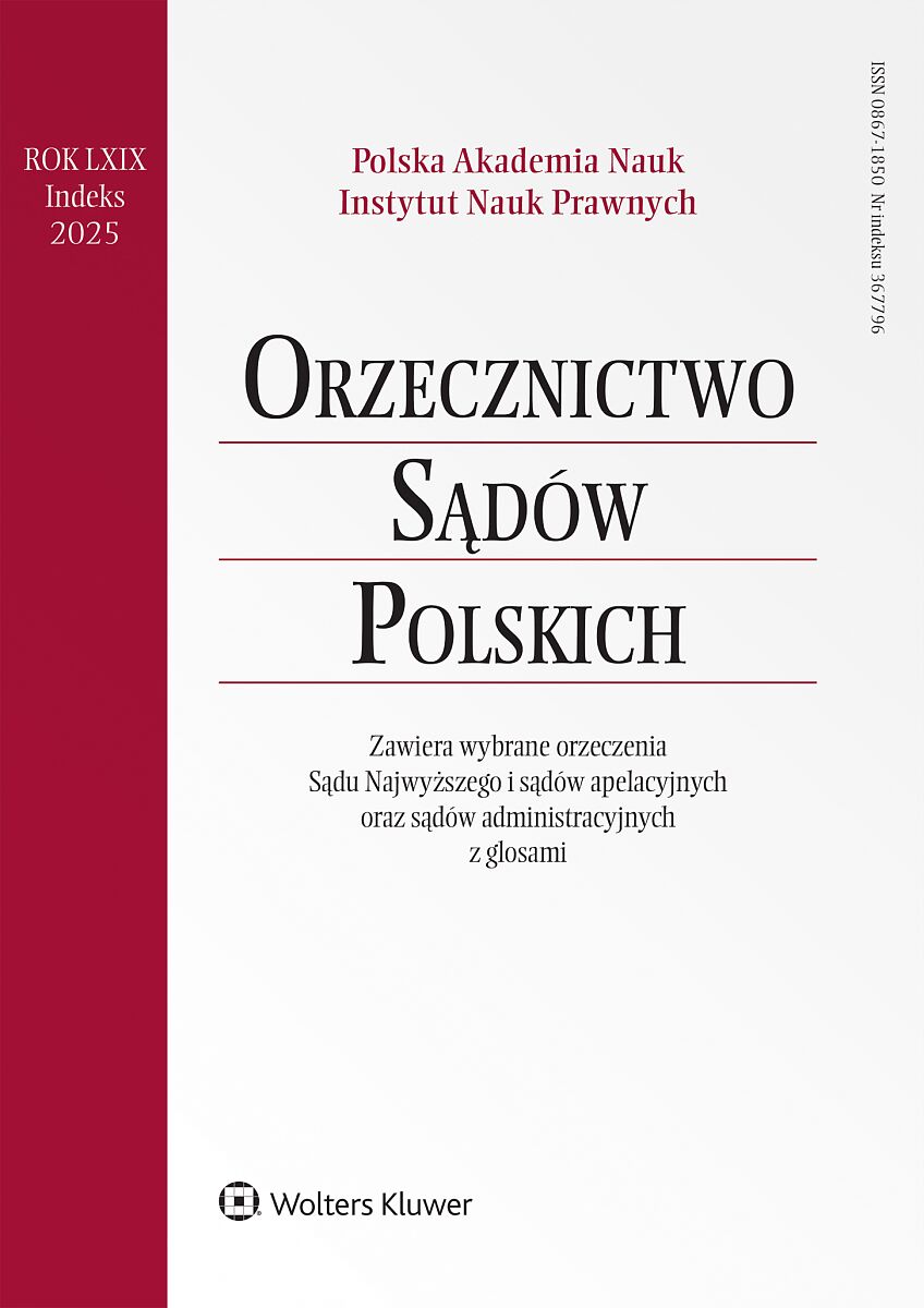 Orzecznictwo Sądów Polskich - Nr 7/2025