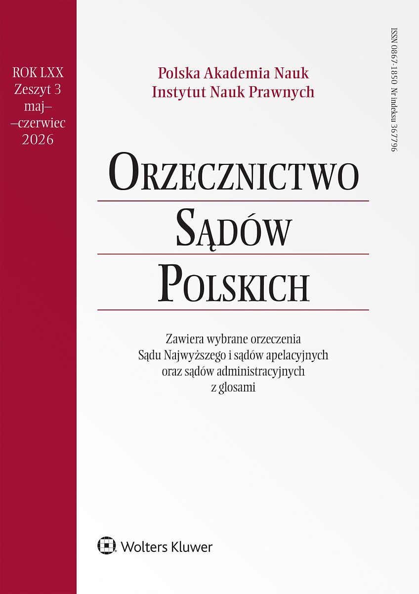 Orzecznictwo Sądów Polskich - Nr 3/2026