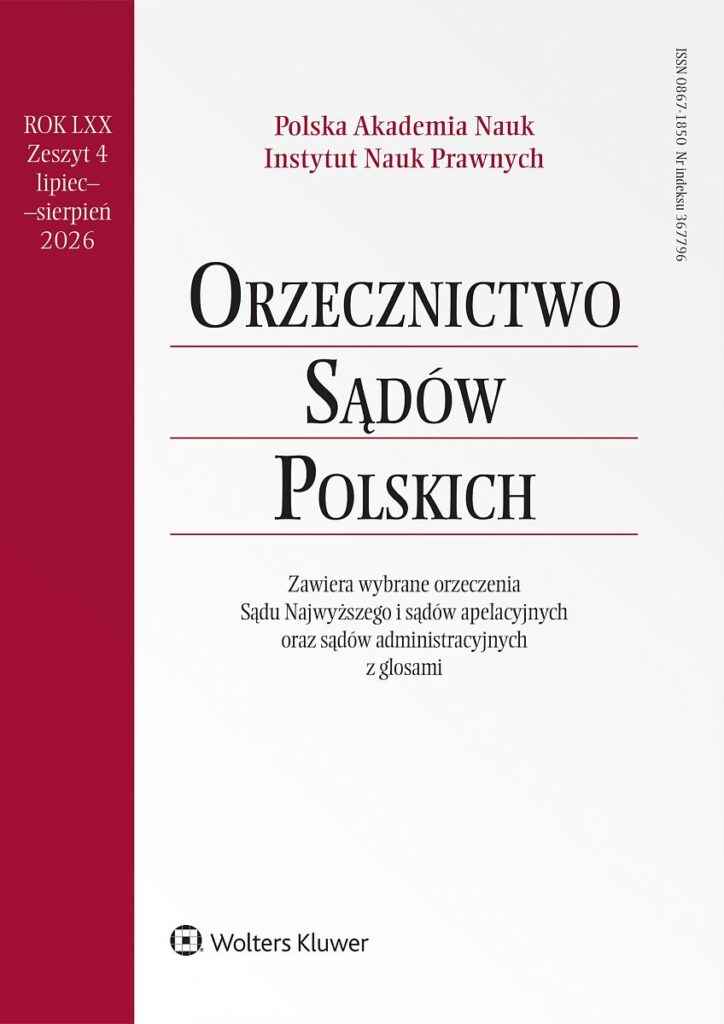 Orzecznictwo Sądów Polskich - Nr 4/2026