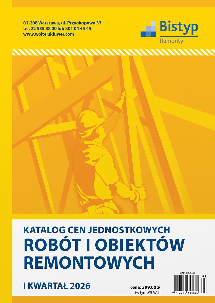 Katalog cen jednostkowych robót i obiektów REMONTOWYCH - I kwartał 2026 r.