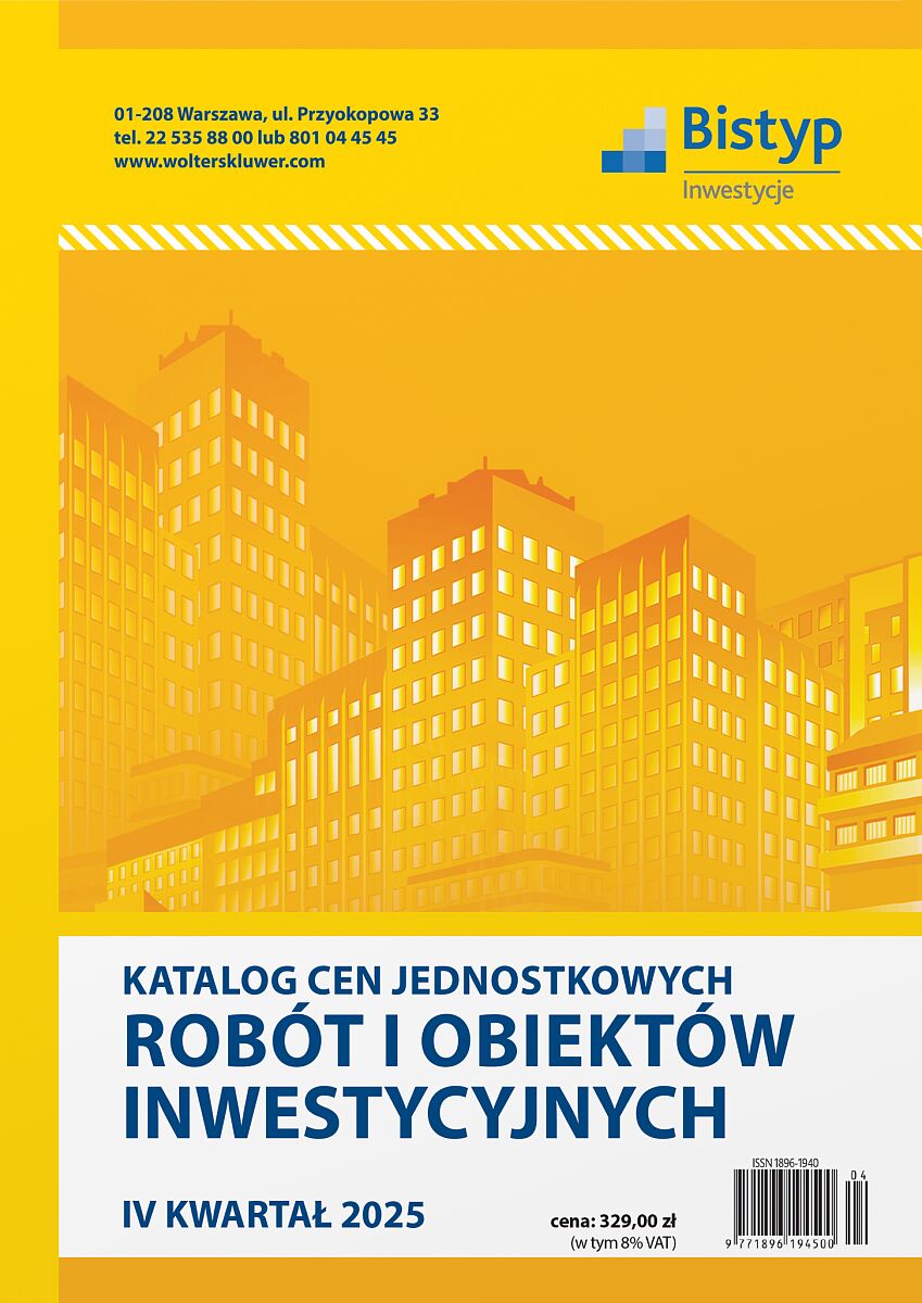 Katalog cen jednostkowych robót i obiektów INWESTYCYJNYCH - IV kwartał 2025 r.