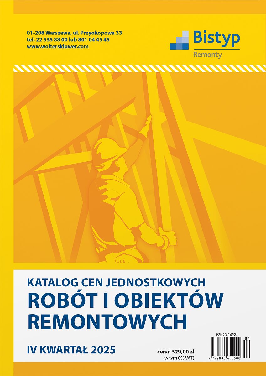 Katalog cen jednostkowych robót i obiektów REMONTOWYCH - IV kwartał 2025 r.