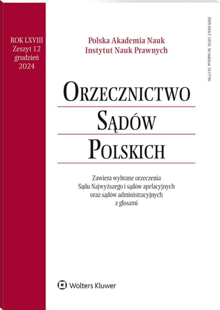 Orzecznictwo Sądów Polskich - Nr 12/2024
