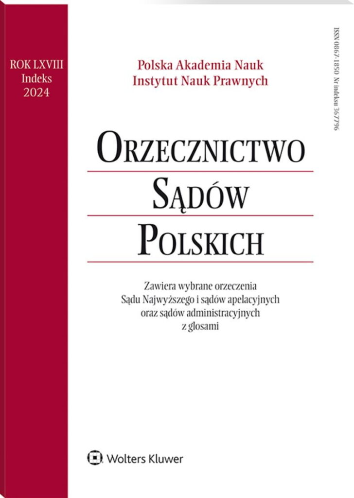 Orzecznictwo Sądów Polskich - Nr 13/2024