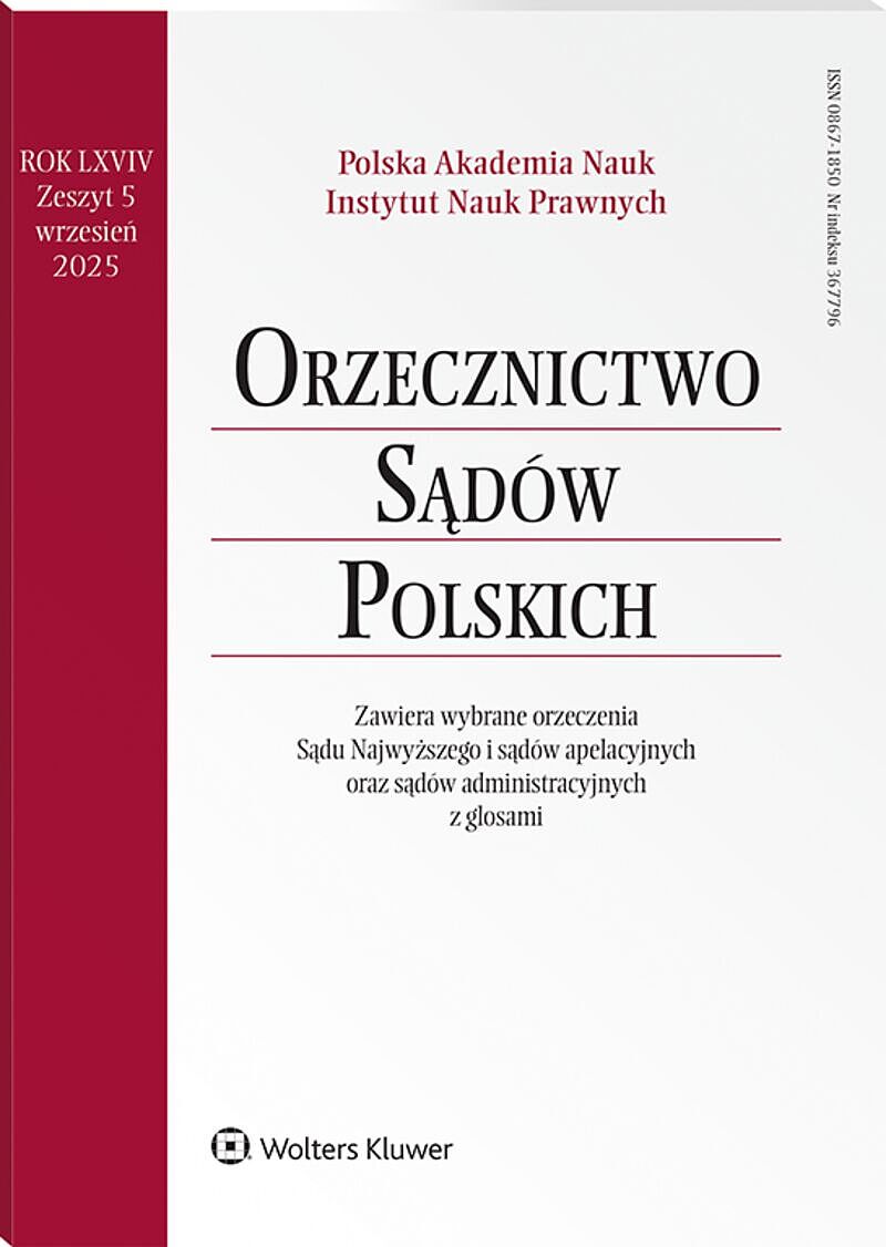 Orzecznictwo Sądów Polskich - Nr 5/2025