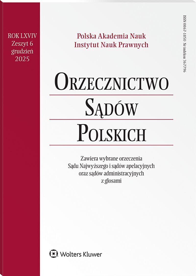 Orzecznictwo Sądów Polskich - Nr 6/2025