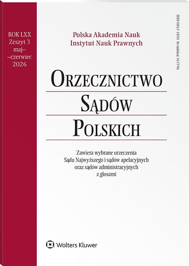 Orzecznictwo Sądów Polskich - Nr 3/2026