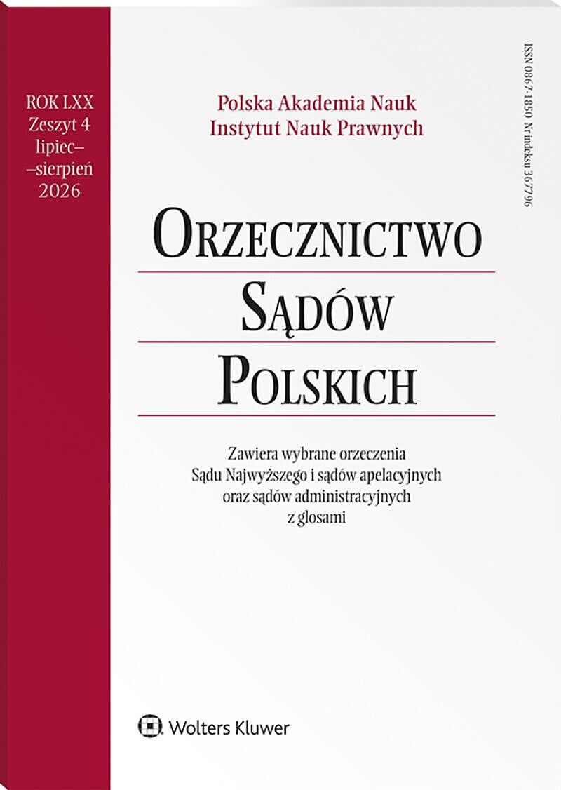 Orzecznictwo Sądów Polskich - Nr 4/2026