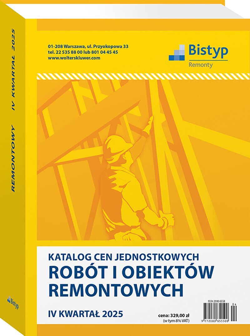 Katalog cen jednostkowych robót i obiektów REMONTOWYCH - IV kwartał 2025 r.