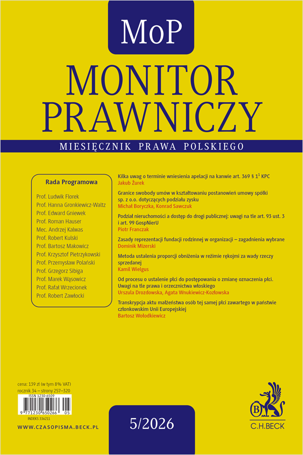 Monitor Prawniczy Nr 5/2026