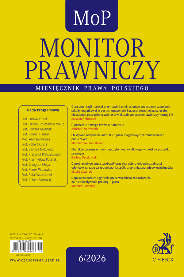 Monitor Prawniczy Nr 6/2026