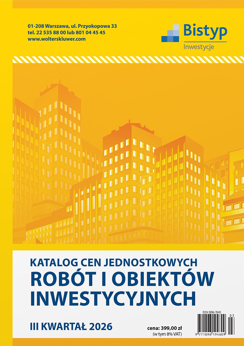 Katalog cen jednostkowych robót i obiektów INWESTYCYJNYCH - III kwartał 2026 r
